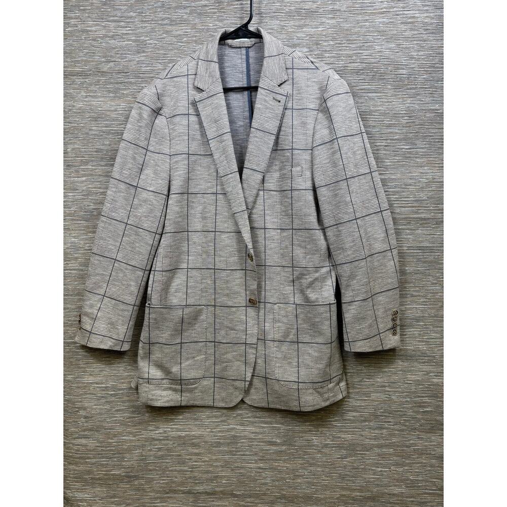 Peter Millar Blazer Mens XLT Gray Windowpane Check Tweed Sport Coat Jacket